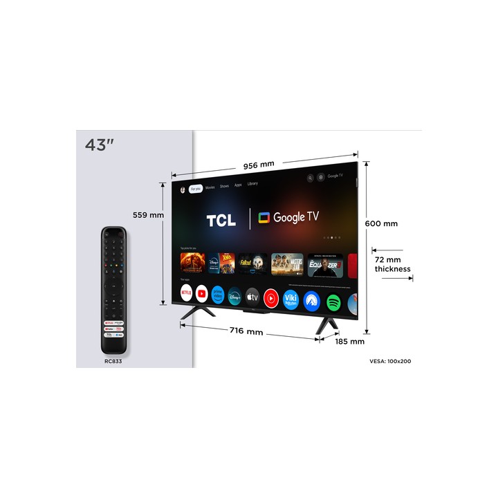 TCL SMART TV QLED 43" 4K