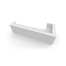 DVO RECEPTION QUBO 200X84 STRUTTURA ALLUMINIO PIANO NOCE