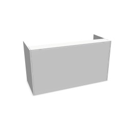 DVO RECEPTION QUBO 200X84 STRUTTURA ALLUMINIO PIANO ROVERE CHIARO