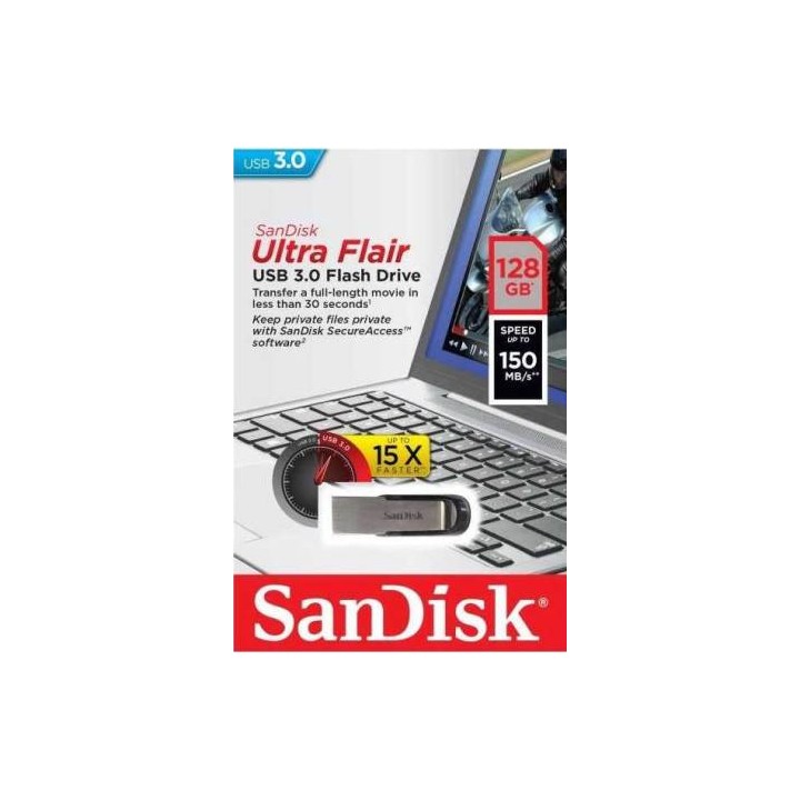 Sandisk Pendrive 128GB USB-A 3.0 UltraFlair Metallic
