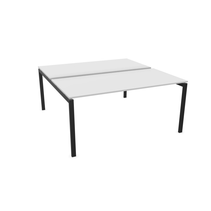 DVO BENCH 2PDL LITE 160X166,5X75 STRUTTURA NERA PIANO ROVERE CHIARO
