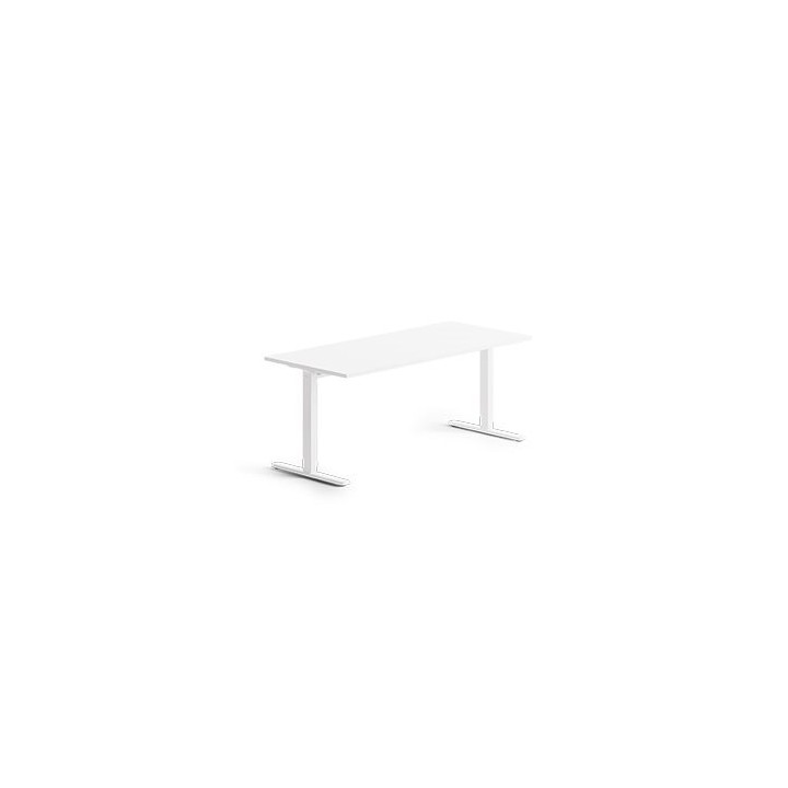 DVO SCRIVANIA LINEARE NOBU 140X80X75 GAMBE GRIGIE PIANO BIANCO OPACO