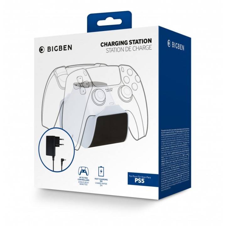 BIGBEN Base di Ricarica + AC Adaptor 2 Controller PS5