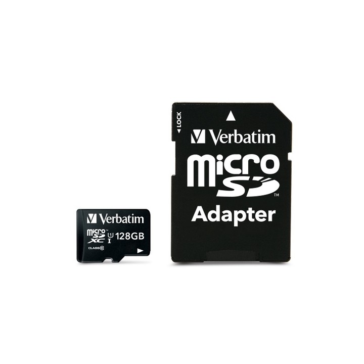 VERBATIM MICRO SDXC 128GB CLASSE 10 + ADATTATORE