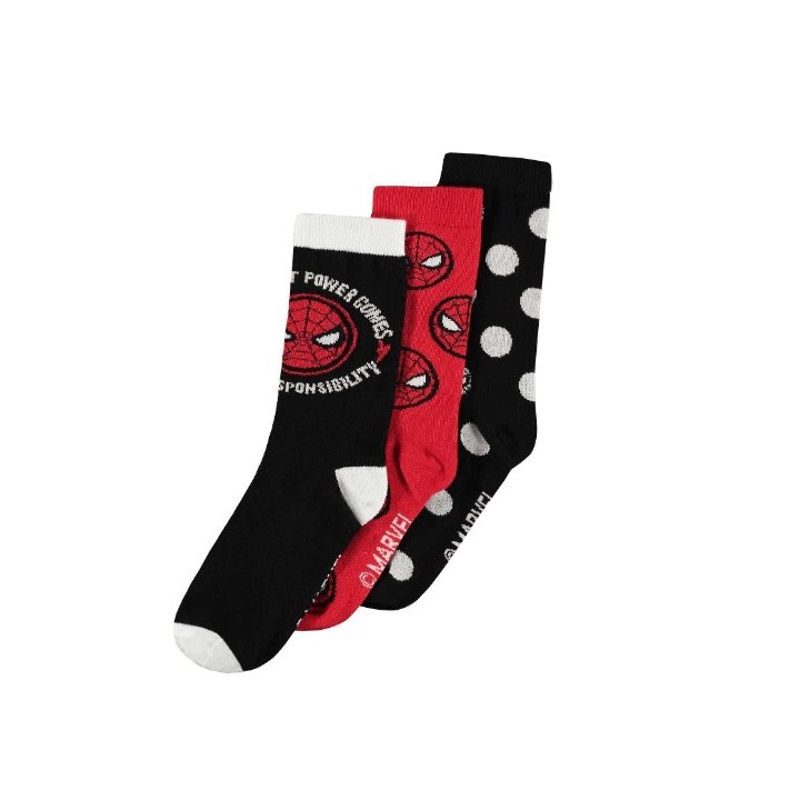 DIFUZED MARVEL SPIDER MAN : Set 3 paia Calzini unisex (39/42)