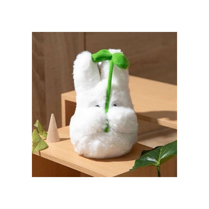 98798 - IL MIO VICINO TOTORO NAKAYOSHI PELUCHE BIANCO CON FOGLIA