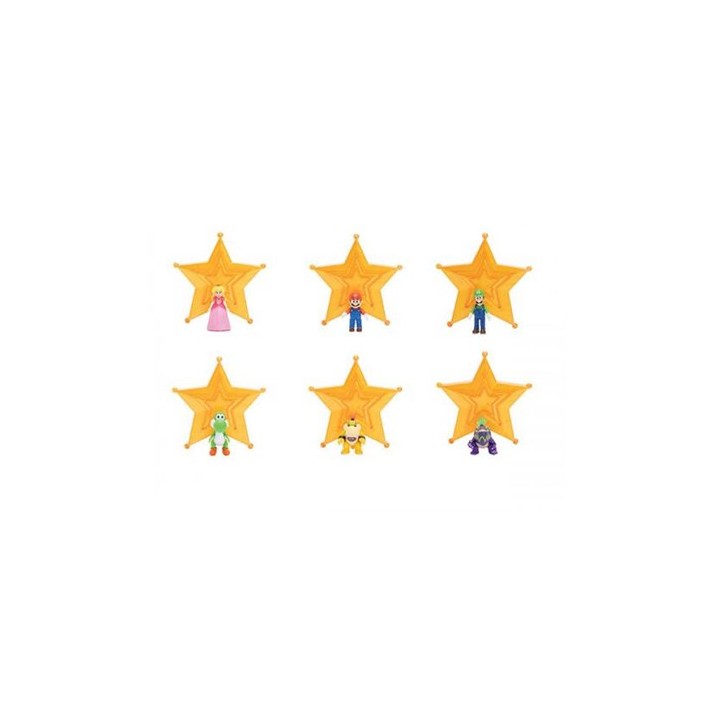 JAKKS PACIFIC Super Mario Galaxy Assortimento di Mini Figures con Accessorio Basic 12 pezzi