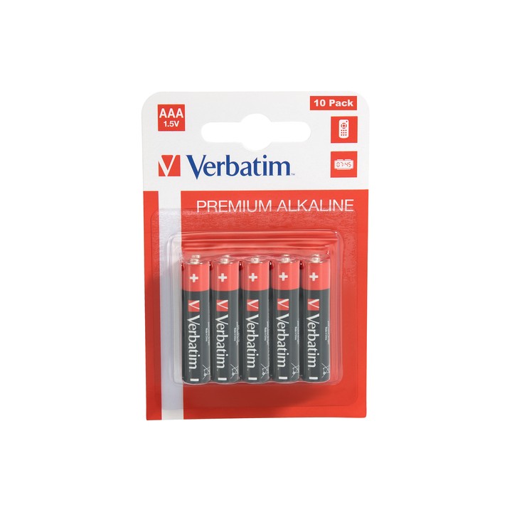 VERBATIM ALKALINE BATTERY AAA 10-PACK (HANGCARD)