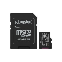 KINGSTON MICRO SDHC 64GB CANVAS SELECT 80R CL10 UHS-I CON ADATTATORE..