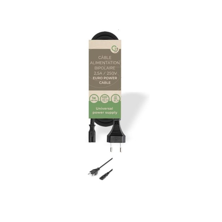 Cable AC Adapter 2 slots (BULK) for Saturn/Dreamcast/XBOX/PS1/PS2/PS3 Slim PS4/ Mac - 1m