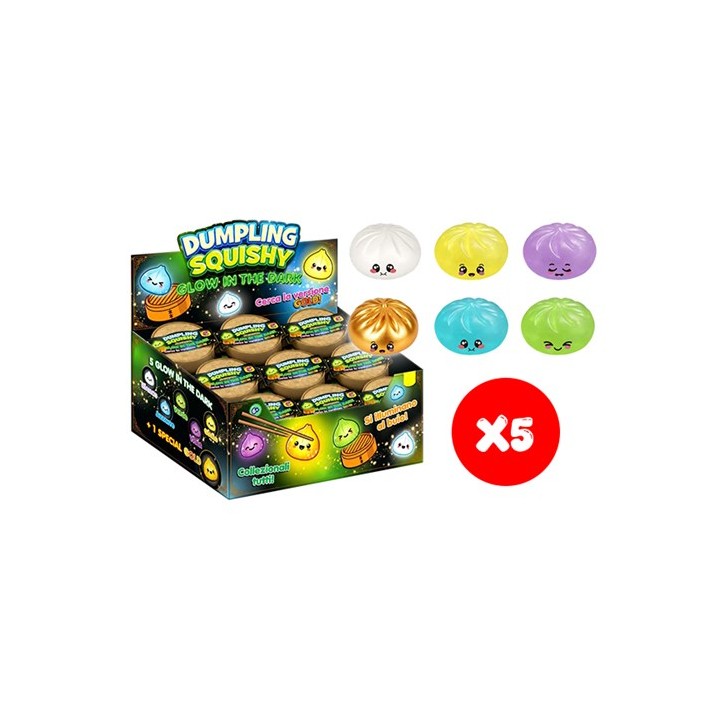 DUMPLING SQUISHY GLOW IN THE DARK Blind Box 12pz