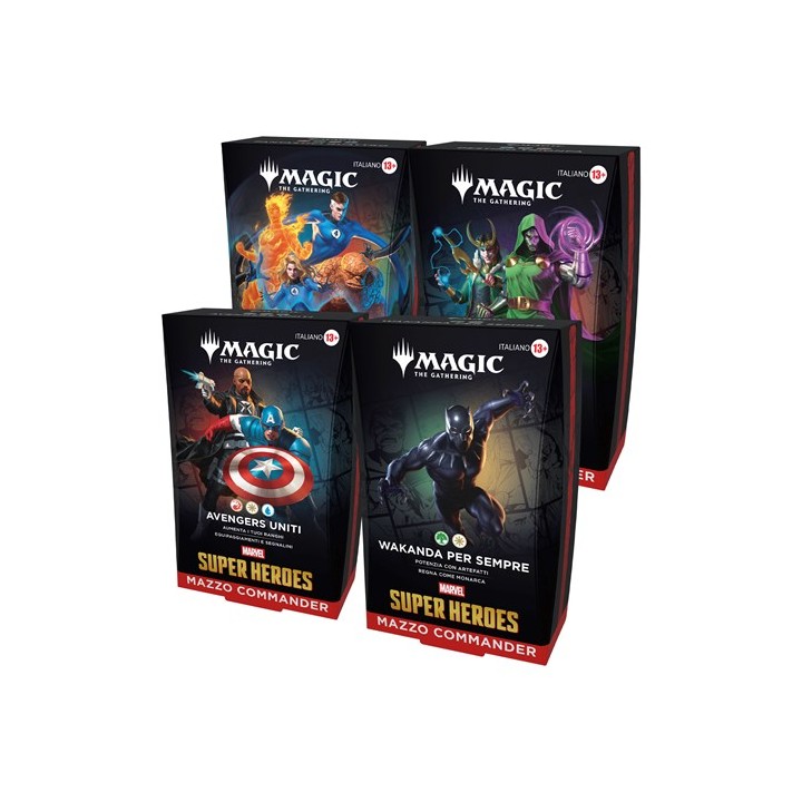 Magic: The Gathering - Marvel Super Heroes Commander Decks Display (4 mazzi) - ITA