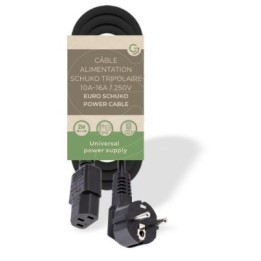 3-pin Schuko power cable (BULK) Male - 2m - Black