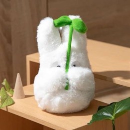 98798 - IL MIO VICINO TOTORO NAKAYOSHI PELUCHE BIANCO CON FOGLIA