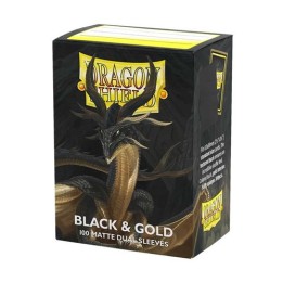 DRAGON SHIELD Dual Matte Sleeves - Black & Gold (100 Sleeves)