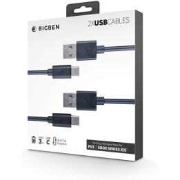 BIGBEN SET 2 CAVI DI RICARICA USB-C PER Playstation 5 o Xbox Series 3 METRI