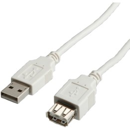 STANDARD CAVO USB2.0 CABLE, A-A, M/F, BEIGE, 3M
