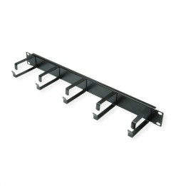 VALUE 19" 1UH GESTIONE CAVI, G - TYPE, 5 GANCI, NERO