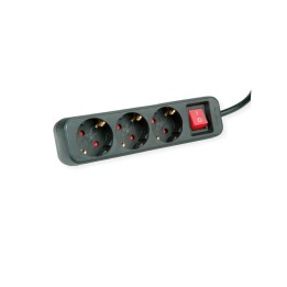 ROLINE CIABATTA ELETTRICA, 3X, CON INTERRUTTORE, NERO, 1.5M, SHUKO