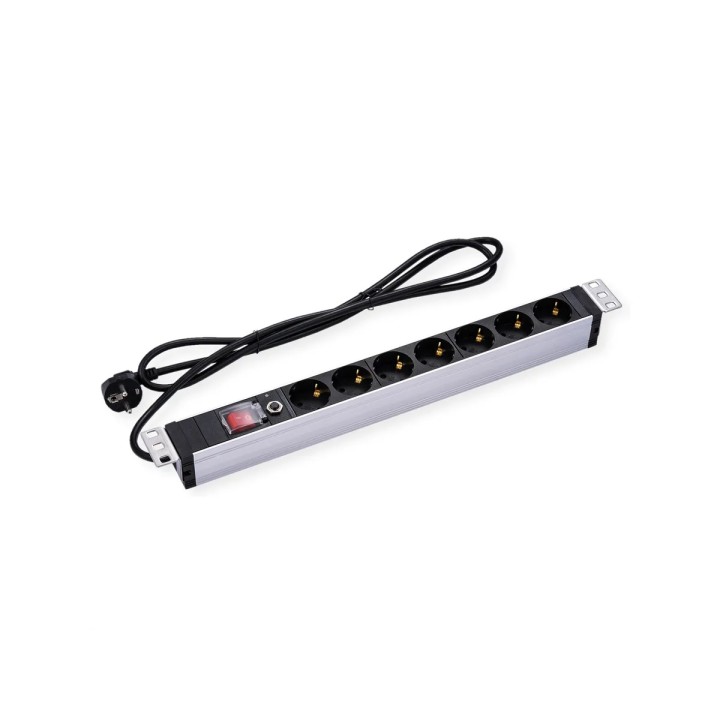 VALUE PRESA PDU A 7 VIE, 45, 19" 1UH, 45, CON PROTEZIONE DA SOVRACCAR.