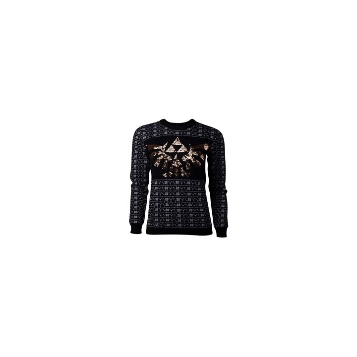 DIFUZED NINTENDO ZELDA TRI-FORCE GLITTER FELPA DONNA L