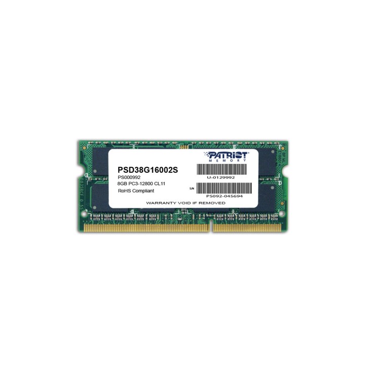 PATRIOT RAM SODIMM 8GB DDR3 1600MHZ