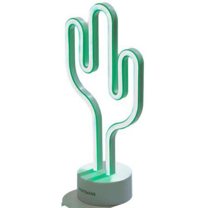 Muitomas Lampada Led Neon Cactus a Batteria Green
