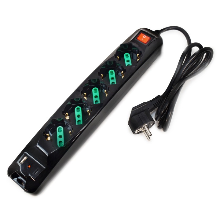 TECNOWARE POWER CLEANER INPUT SCHUKO - 5 OUTPUT ITA/SCHUKO + USB-A, U.