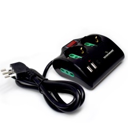 TECNOWARE MULTIPRESA INPUT 10A ITA, USCITE 2 SCHUKO/ITA, 2 ITA, 2 USB.