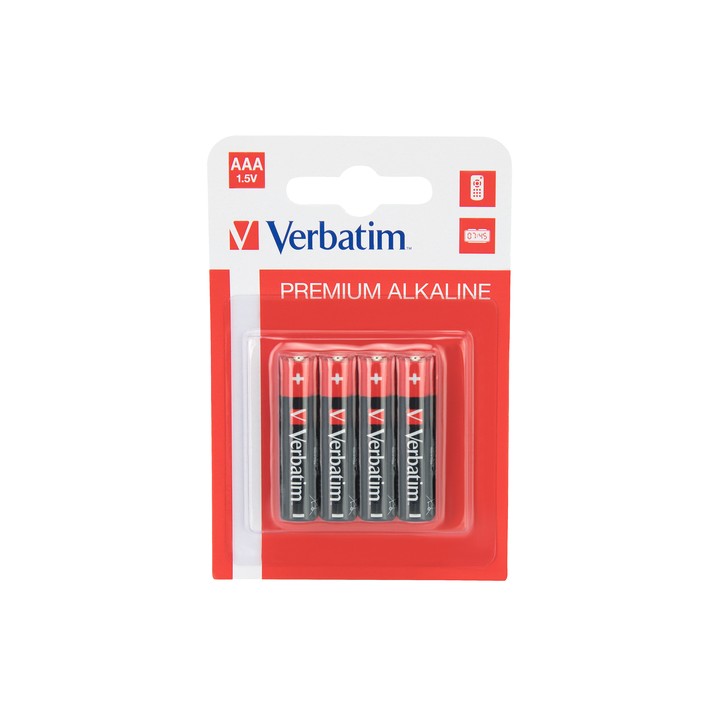 VERBATIM ALKALINE BATTERY AA 4-PACK (HANGCARD)