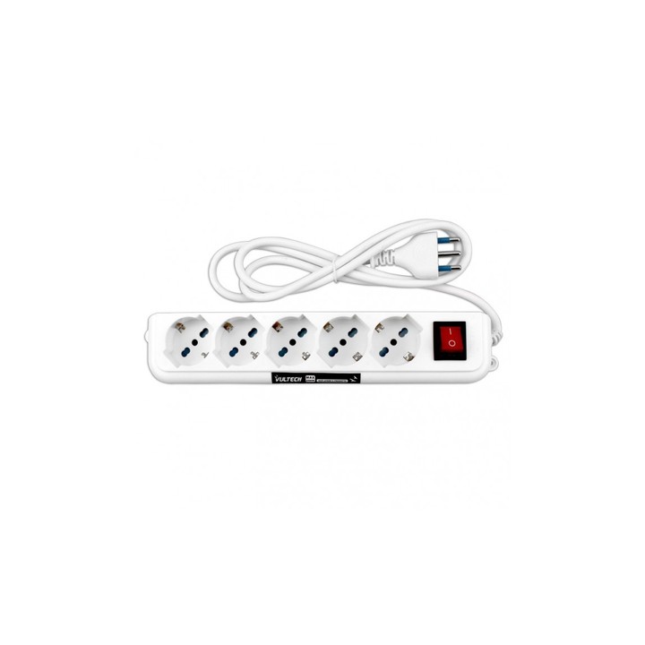 VULTECH MULTIPRESA BIPASSO VULTECH MU-01 5 POSTI CON TASTO ON/OFF