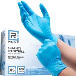 RMove 1Conf. da 100pz Tg.XS - Guanti Nitrile Blu uso Medico Senza Pol.