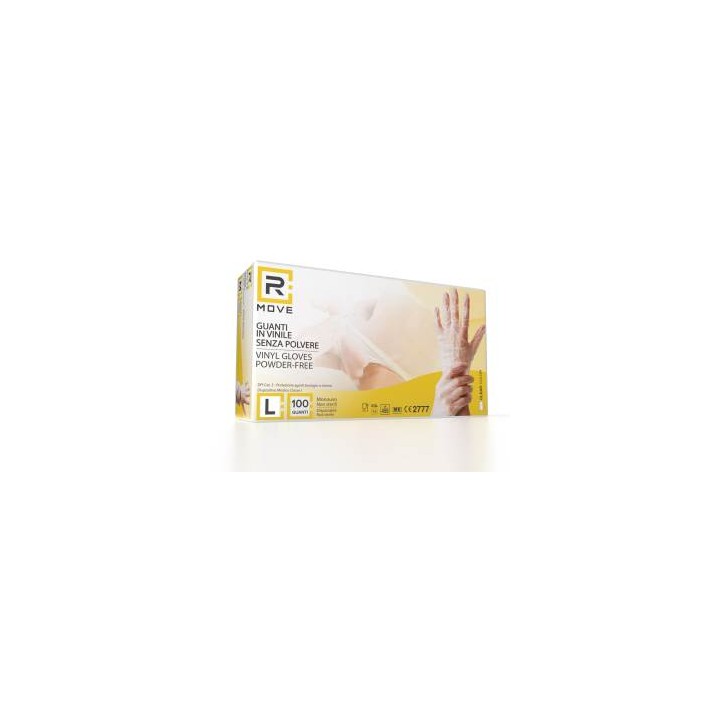 RMove 1Conf. da 100pz Tg.L - Guanti Vinyl Clear Uso Medico Senza Polv.
