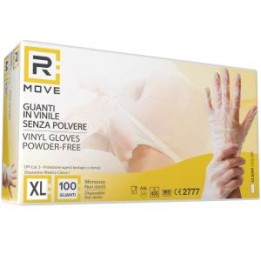 RMove 1Conf. da 100pz Tg.XL - Guanti Vinyl Clear Uso Medico Senza Pol.