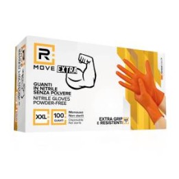 RMove 1Conf. da 100pz Tg.XXL 8.5gr da Lavoro - Guanti Nitrile Arancio.