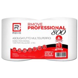 RMove Bobina Doppia Professionale 800 2 Veli Pura Cellulosa