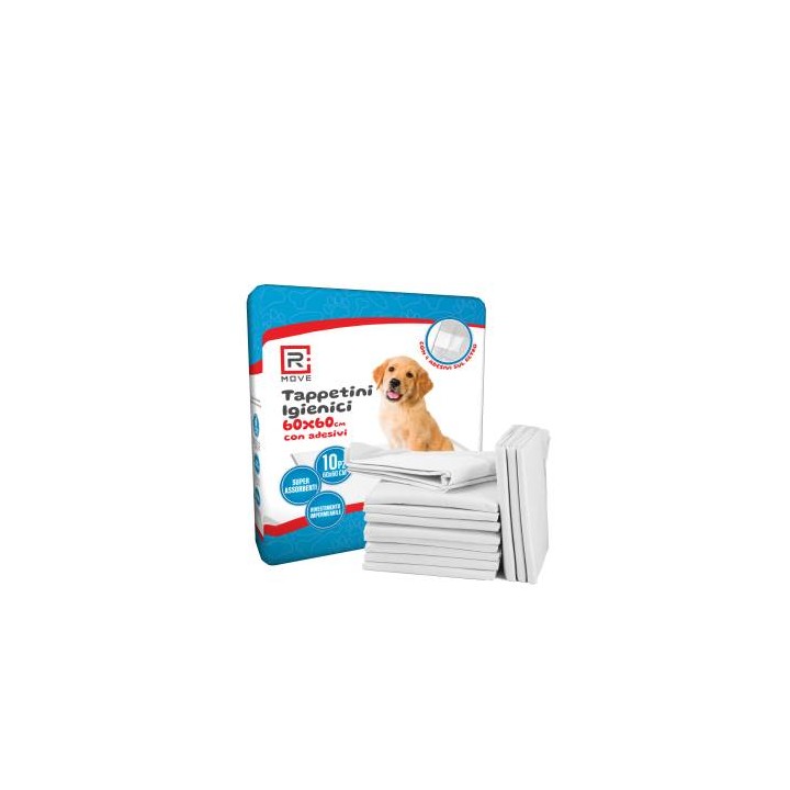 RMove Tappetini Igienici Animali 60x60cm Con Adesivi 1Cnf/10pz