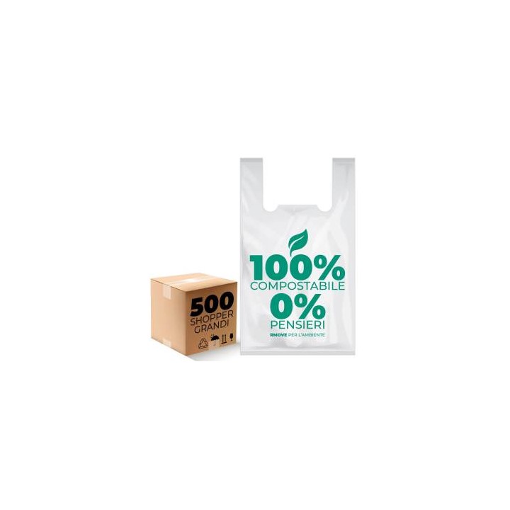 RMove Buste Shopper Biodegradabili Grandi 14g - 500pz - 30x60cm - RMo.