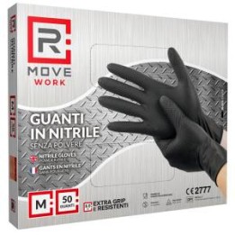 RMove Guanti Nitrile Nero Lavoro SP FG 8.0g 1Cnf/50pz Tg M