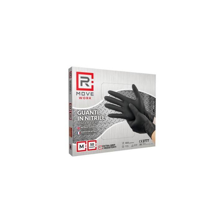 RMove Guanti Nitrile Nero Lavoro SP FG 8.0g 1Cnf/50pz Tg M