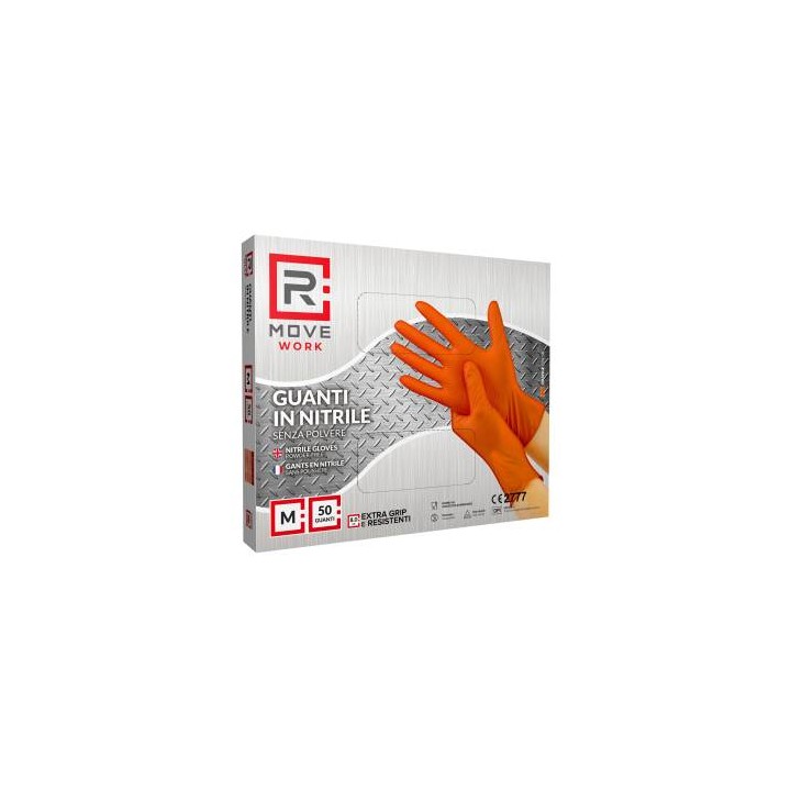 RMove Guanti Nitrile Arancione Lavoro SP FG 8.0g 1Cnf/50pz Tg M