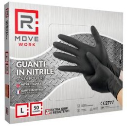 RMove Guanti Nitrile Nero Lavoro SP FG 8.0g 1Cnf/50pz Tg L