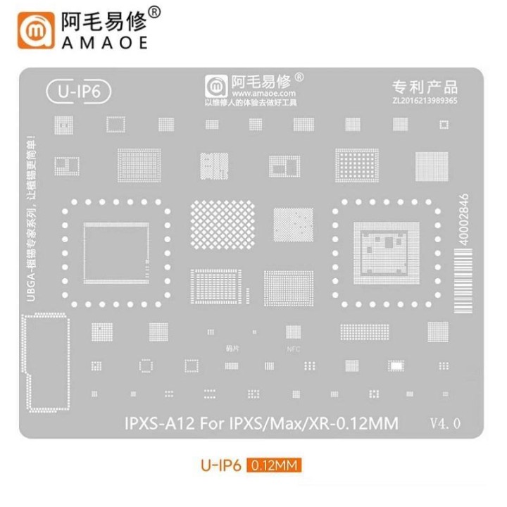AMAOE IP XS / XS MAX / XR STAMPO METALLICO DEGLI IC PER APPLE IPHONE..