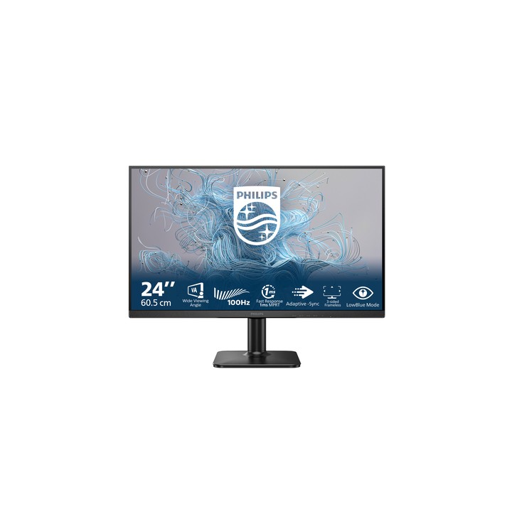PHILIPS MONITOR 23,8 LED VA 16:9 FHD 1MS 250 CDM 100hz, VGA/HDMI