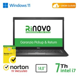 RINOVO NB DELL REFURBISHED Latitude E7480 i7-7X00U DDR4 8GB SSD 256GB.