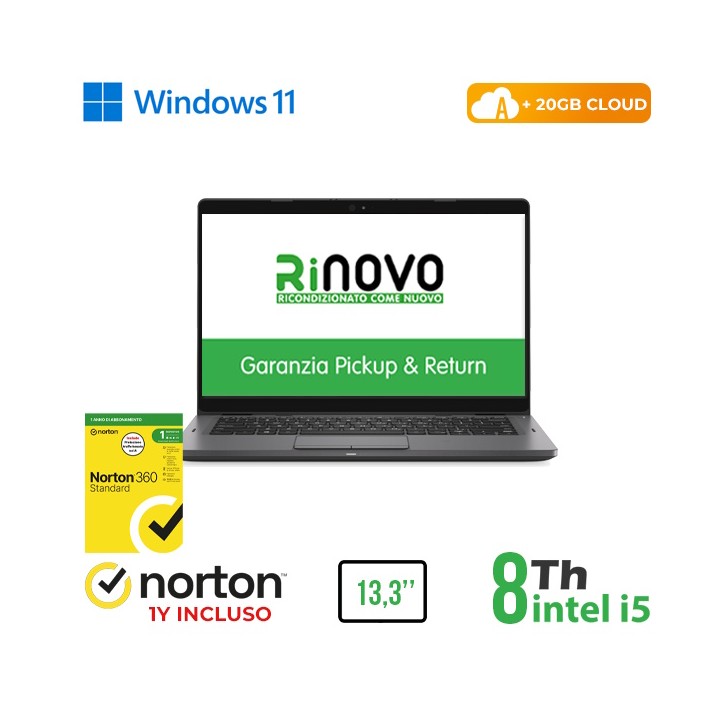 RINOVO NB DELL REFURBISHED Latitude 5300 i5-8X00/DDR4 16GB SSD 256GB..