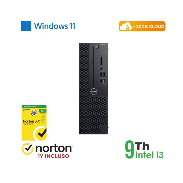 RINOVO PC DELL REFURBISHED Optiplex 3070-5070 SFF i3-9X00 DDR 8GB SSD.