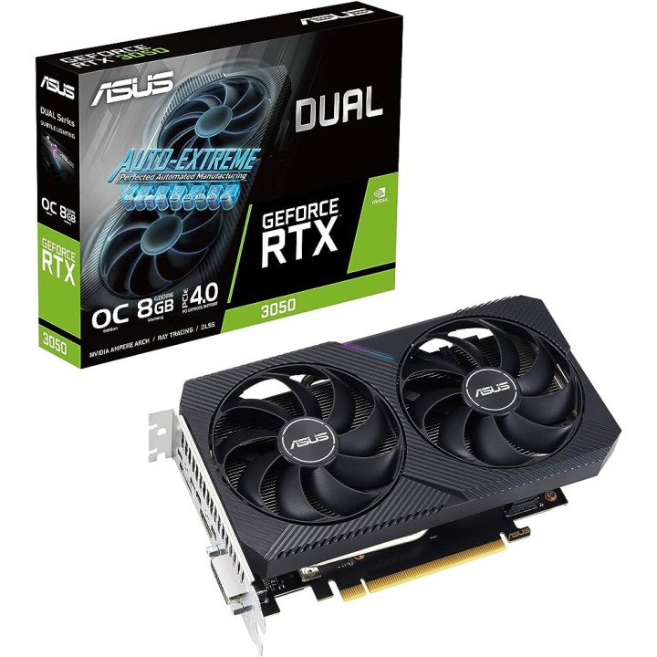 ASUS VGA GEFORCE RTX 3050, DUAL-RTX3050-O8G-V2, 8GB GDDR6, HDMI/DP*3,.