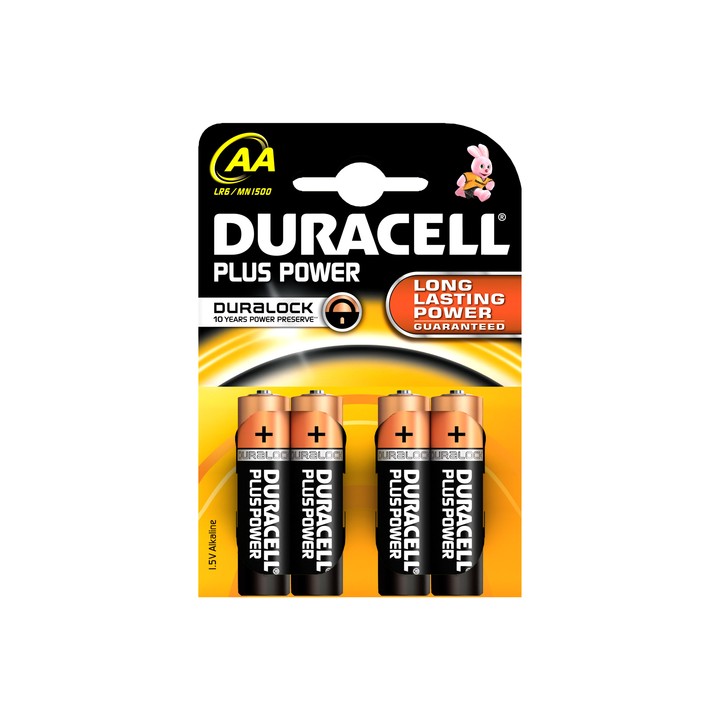 DURACELL PILE ALCALINE AA 1,5V NON RICARICABILI PLUS POWER CONFEZIONE.