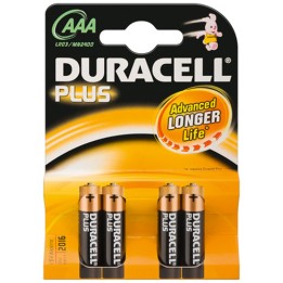DURACELL PILE ALCALINE AAA 1,5V NON RICARICABILI PLUS POWER CONFEZION.